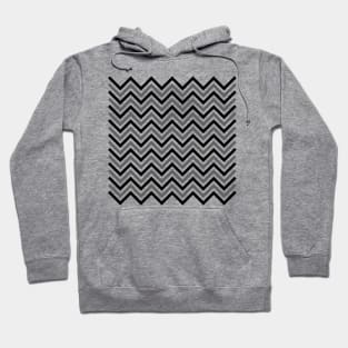 Zigzag Lines - Black Grey Hoodie